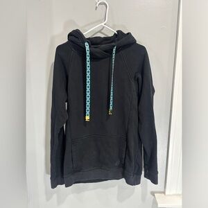 ZOX Hoodie Mens Small Black Pullover Drawstring Cotton